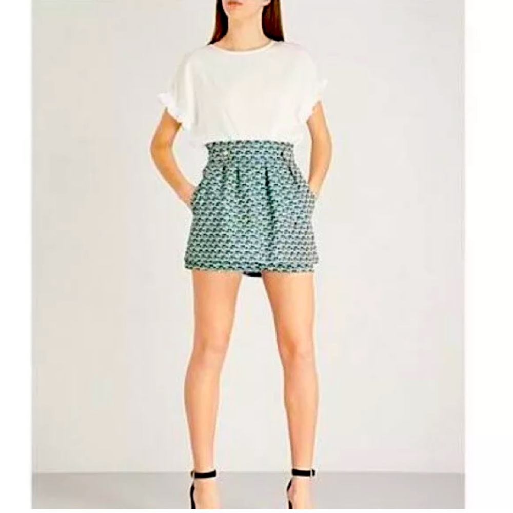 Maje Iden Floral-Pattern Jacquard shorts NWT